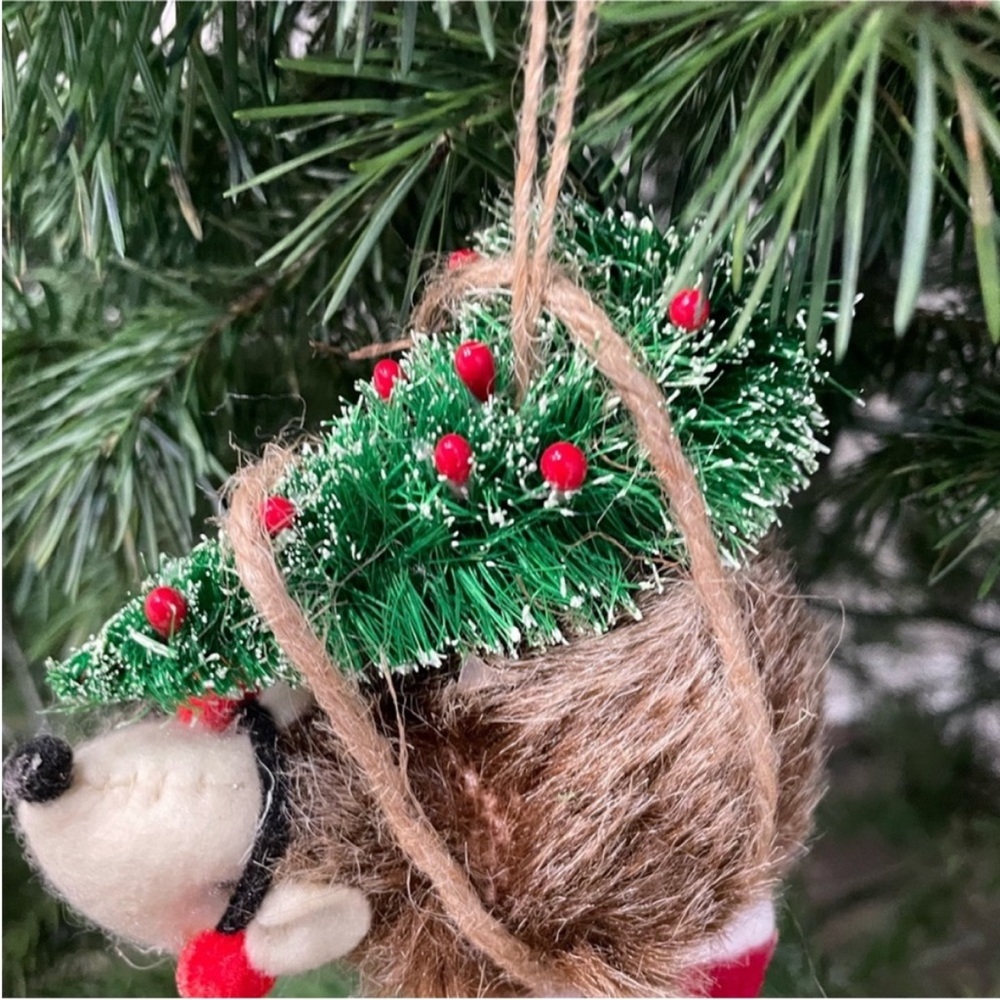 Festive Hedgehog Christmas Ornament
